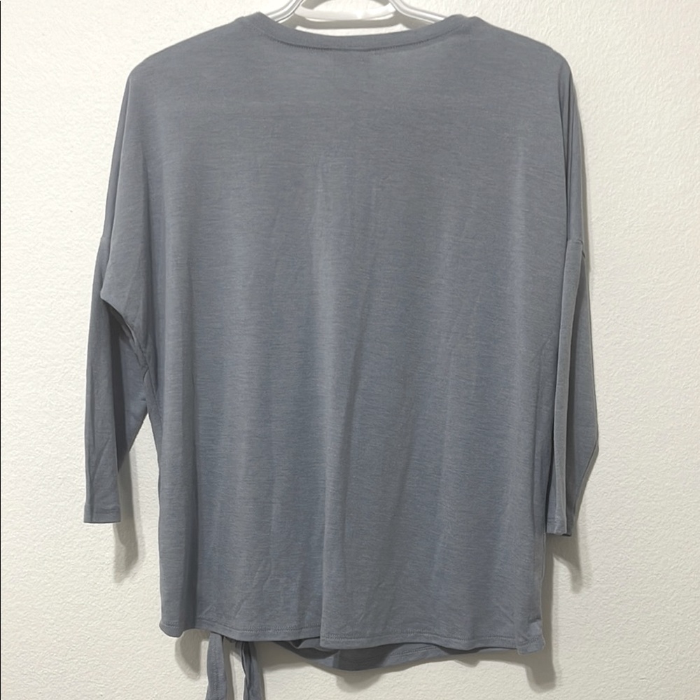 Modern Lux Blue T-Shirt Life is fine with a glass of wine Size Medium EUC - Picture 2 of 7